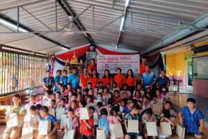 Group photo with the students, teachers & PIC @ Wat Tham Ong Jue School
